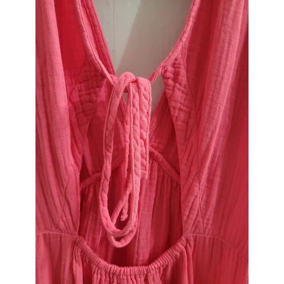 Xírena Nissa Mini Dress Pink Cotton Boho Tiered Summer Size Small Beach Vacation - Picture 8 of 10